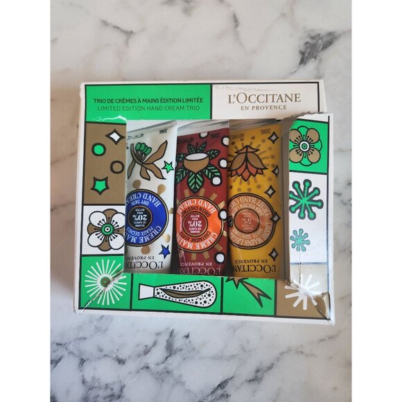 Limited Edition LOccitane Hand Cream Trio Shea Green Chestnut Golden Latte - Picture 5 of 6